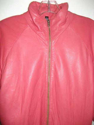 MICHAEL HOBAN NORTH BEACH LEATHER DRESS PINK ZIPPER FRONT Vintage 1980 ' s size S 3