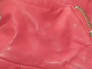 MICHAEL HOBAN NORTH BEACH LEATHER DRESS PINK ZIPPER FRONT Vintage 1980 ' s size S 8