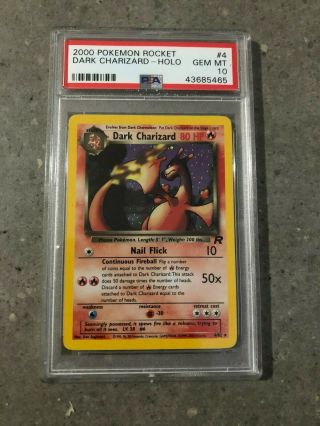 Pokemon Tcg Cards Dark Charizard 4/82 Team Rocket Holo Rare Psa 10 Gem Mt