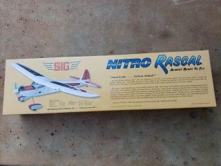 Vintage Sig Rc Balsa Plane Kit Nitro Rascal