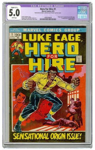 Hero For Hire 1 Cgc 5.  0 Vintage Marvel Comic Key 1st Luke Cage,  Diamondback