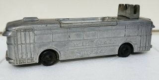 Vintage Cast Aluminum Figural Ashtray Twin Coach Smoker Bus Kent Ohio