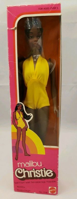 Vintage Malibu Christie Barbie Doll Box Ss Cello Vguc