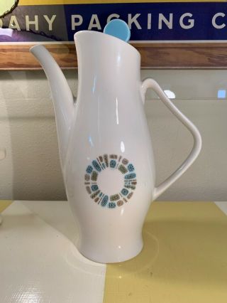 Vintage Mcm Temporama Canonsburg Pottery Coffee Pot Carafe Mcm Atomic Teapot