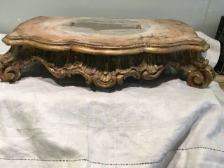 Antique Vintage Ornate Carved Gilt Wood Stand,  plinth 7