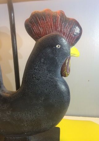 Vintage Tyndale Frederick Cooper Table Lamp Black Rooster Hen Chicken 3