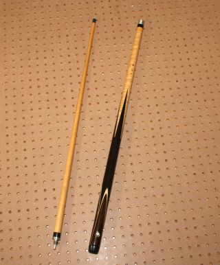 Vintage Dufferin Pool Cue 18 Oz Gold Maple Leaf Two Piece With Soft Case