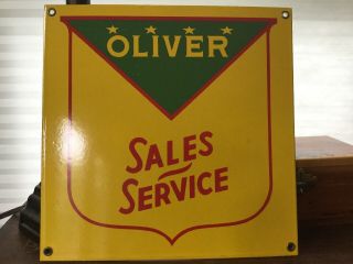 Vintage Oliver Tractor Sales And Service Porcelain Sign