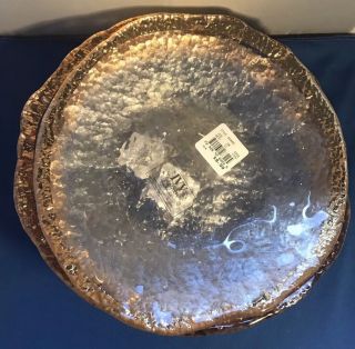Vintage Glacier Ivv Glass 10 " Plates With 10k Gold Rim Made In Italy Set Of 8