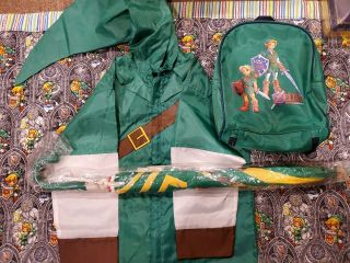 Zelda Ocarina Of Time Vintage Kids Raincoat,  Umbrella & Backpack Set Rare Import