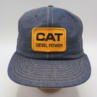 Vintage Cat Caterpillar Diesel Denim Snapback Trucker Farmer Hat Cap