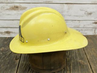 Vintage 1950 Hard Boiled E.  D.  Bullard Fiberglass Fire Fighter Helmet Hat WLFD 3