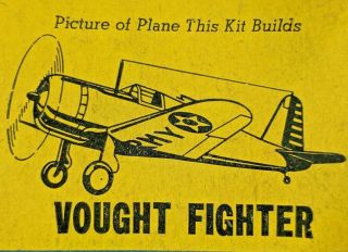 33.  5 " Vought Fighter Vintage 1940 F4u Corsair Balsa Model Airplane Kit Comet L9