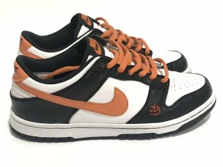 Vtg 2007 Nike Dunk Low Gs Size 5.  5y Shoes Halloween Orange Blk Ghost 306339 - 182