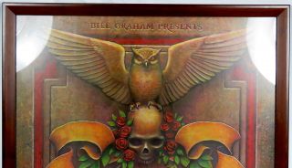 Vintage The Who & Grateful Dead Concert Poster 1976 Oakland CA Stadium Framed 3