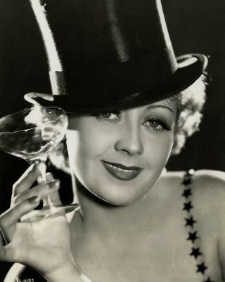 Joan Blondell Top Hat & Champagne Glass Vintage Art Deco Photograph Colleen 1936 3