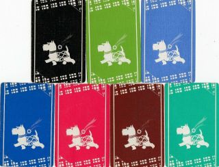 Dogs - - Set Of 7 Old Linen Single Vintage Swap Playing Cards