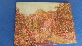 Parker Bros.  Vintage Wooden Jigsaw Puzzle " The Home Of Tennyson "