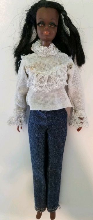 Vintage Barbie African American Doll 1968 Mattel Rare Arms Bend 11in.  Taiwan
