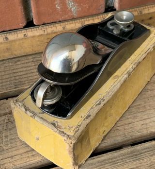 Vintage Stanley No 18 Adjustable Throat Knuckle Joint Block Plane W/Original Box 3