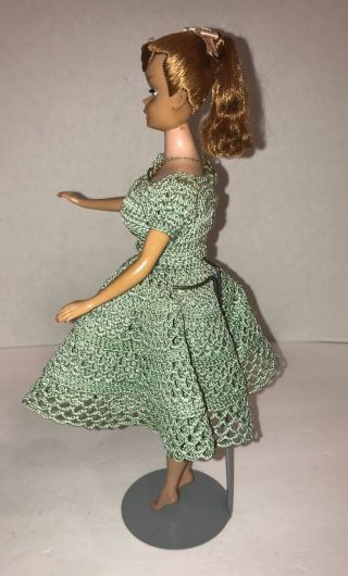 Vintage 1960s Titian Swirl Ponytail Barbie in Mommy Made Dress Hair 4