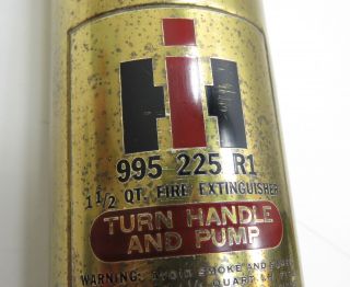 Vintage Brass International Harvester Ih Fire Extinguisher