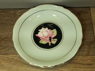 Vintage Paragon Black/Mint Floral Cup and Saucer A675/1 4