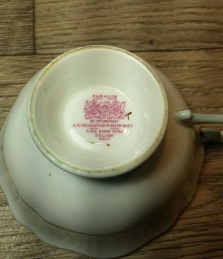 Vintage Paragon Black/Mint Floral Cup and Saucer A675/1 5