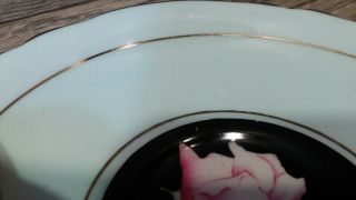 Vintage Paragon Black/Mint Floral Cup and Saucer A675/1 7
