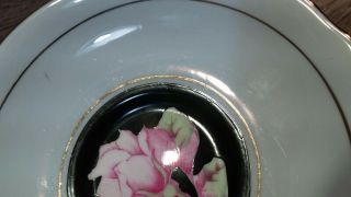 Vintage Paragon Black/Mint Floral Cup and Saucer A675/1 8