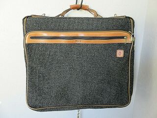 Vintage Hartmann Luggage Hanging Folding Expandable Garment Bag Charcoal Tweed