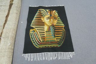 Vintage Egyptian Hand Woven Wool Rug Kilim Weaving Tapestry Sphinx 34 " X 44 "