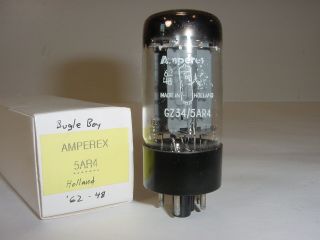 Vintage Nos 1962 Amperex Bugle Boy Gz34 5ar4 Dd Gettr Amplifier Tube F33 Holland