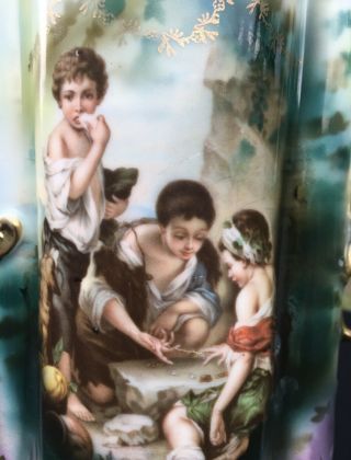 V Rare RS Prussia Jeweled Tiffany Melon Eaters Porcelain Vase 3