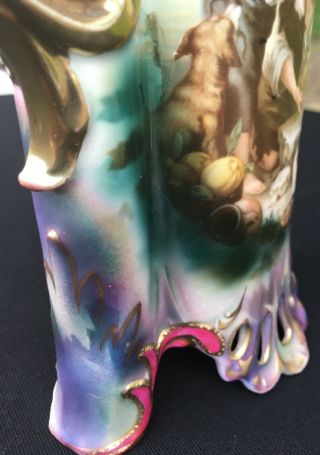 V Rare RS Prussia Jeweled Tiffany Melon Eaters Porcelain Vase 6