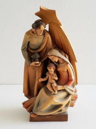 Vintage Anri Wood Nativity Joseph Mary Baby Jesus Star Figurine