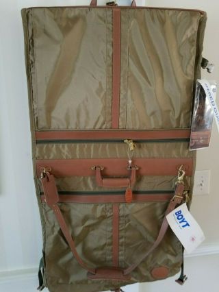 Boyt Vintage Leather/nylon Garment Carry On Bag