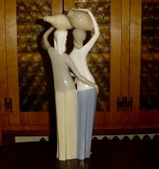 Vintage LLADRO PORCELAIN STATUE,  LADY WATER CARRIERS, 2