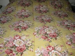 Vintage Ralph Lauren Sophie Brooke Yellow Floral Reversable Cal King Comforter