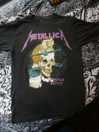 Vtg Metallica T Shirt M Justice Pushead Guns N Roses Slayer