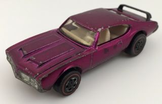 Rare Hot Wheels Redline 1971 Magenta Olds 442 Black Spoiler