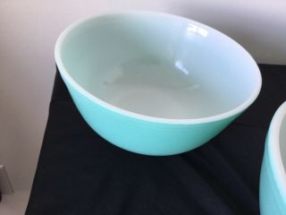 Set of 4 Vintage Pyrex Turquoise Mixing Bowls 401 402 403 404 4