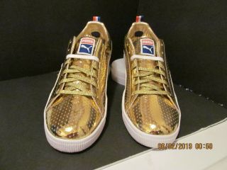 PUMA CLYDE GOLD LIMITED EDITION NBA ALL - STAR GAME MODEL 360646 - 01 RARE SZ 11.  5 2