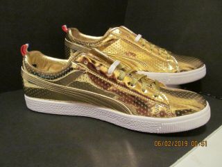 PUMA CLYDE GOLD LIMITED EDITION NBA ALL - STAR GAME MODEL 360646 - 01 RARE SZ 11.  5 7