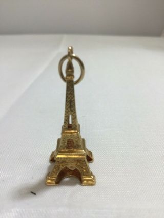 Vintage 14k Yellow Gold Eiffel Tower Charm Pendant 1.  9g
