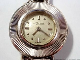 Vintage Mid - Century 14k White Gold Lecoultre 124952 Ladies Watch K490/bw 17j