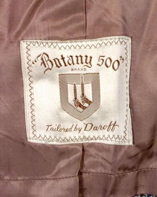 vtg 1940 ' s Botany 500 Men ' s Houndstooth 100 Wool Tweed Overcoat Top Coat 44 R 5
