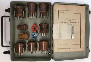 Vintage Mx - 1258/u Navy Bureau Of Ships Tube Socket Adapter Kit Vector Electronic