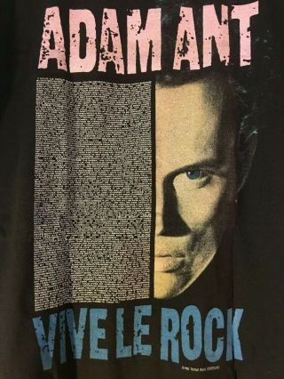 ADAM ANT VTG 1985 TOUR T - SHIRT VIVE LE ROCK GOODY TWO SHOES japan 80 ' s concert 2