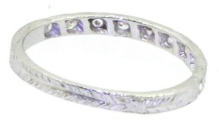 Antique Platinum elegant.  15CTW VS1/G diamond carved band ring size 6 4